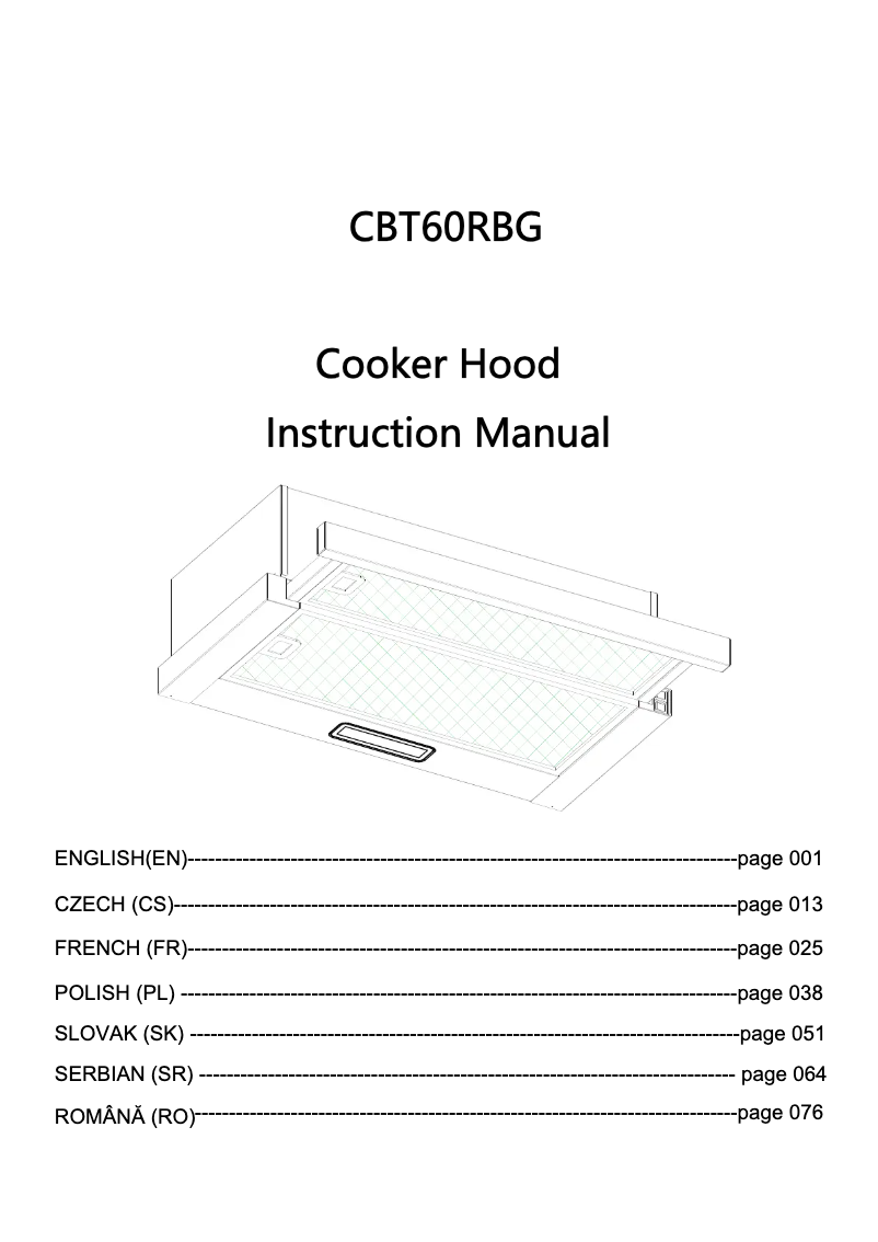First page image of the manual for CBT60RBG