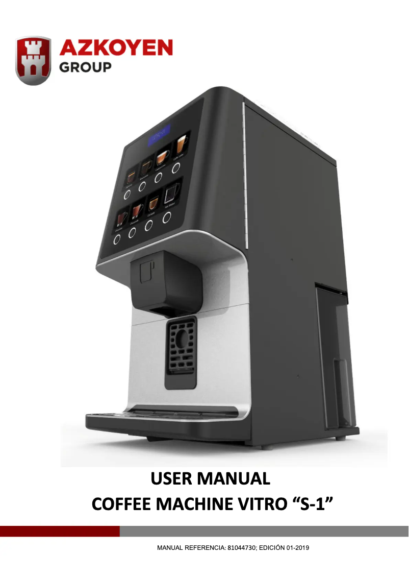 Page 1 of the manual User Manual Azkoyen Vitro S-1