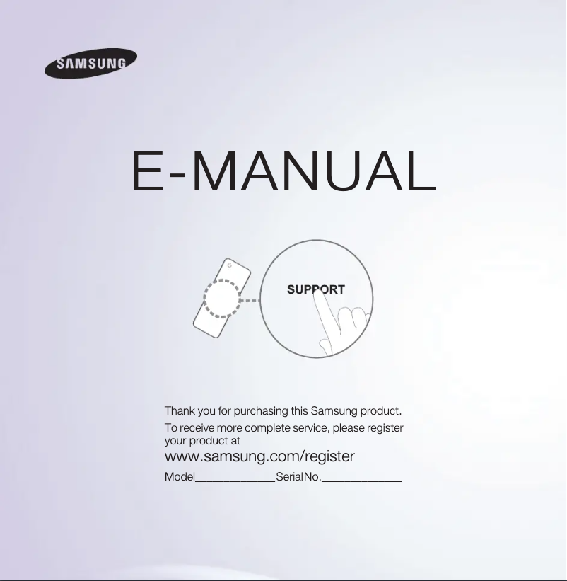 First page image of the manual for UN55ES6220R