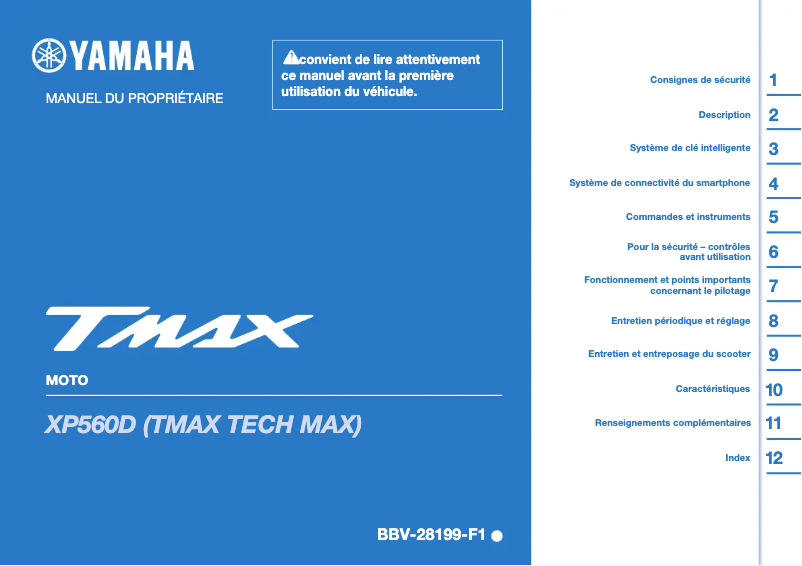 First page image of the manual for TMAX (2023)