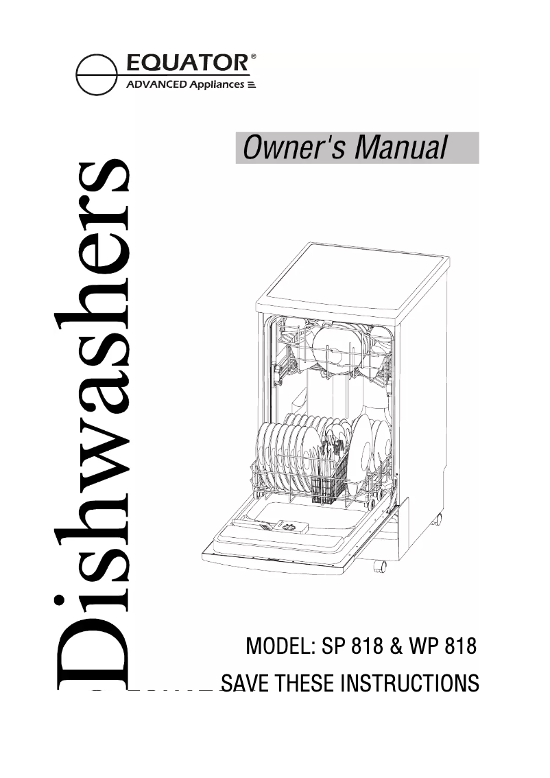 Page 1 of the manual User Manual Equator SP818