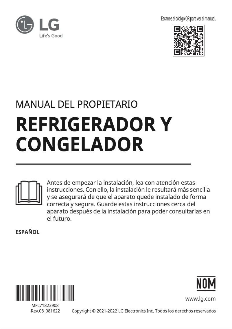 First page image of the manual for VS27LNIP