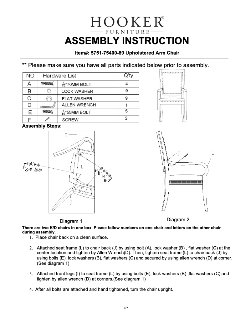 Page 1 of the manual User Manual Hooker 5751-75400-89