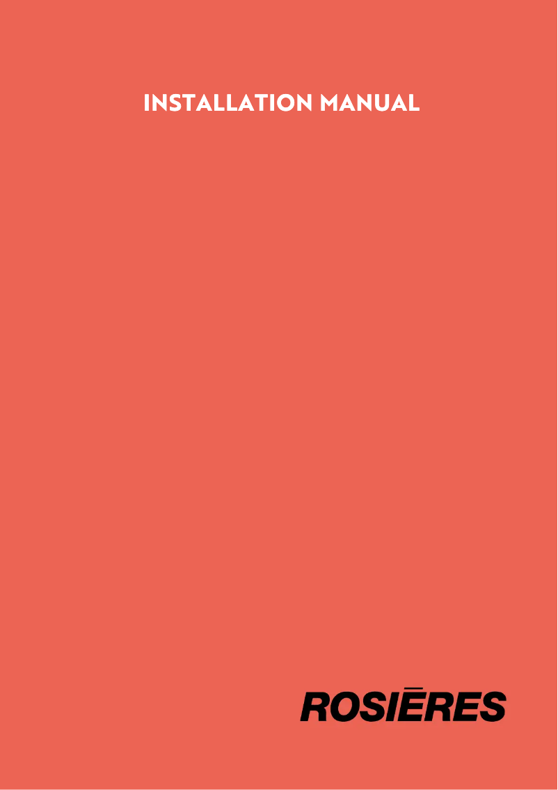 Page 1 of the manual User Manual Rosieres RIF84DCS