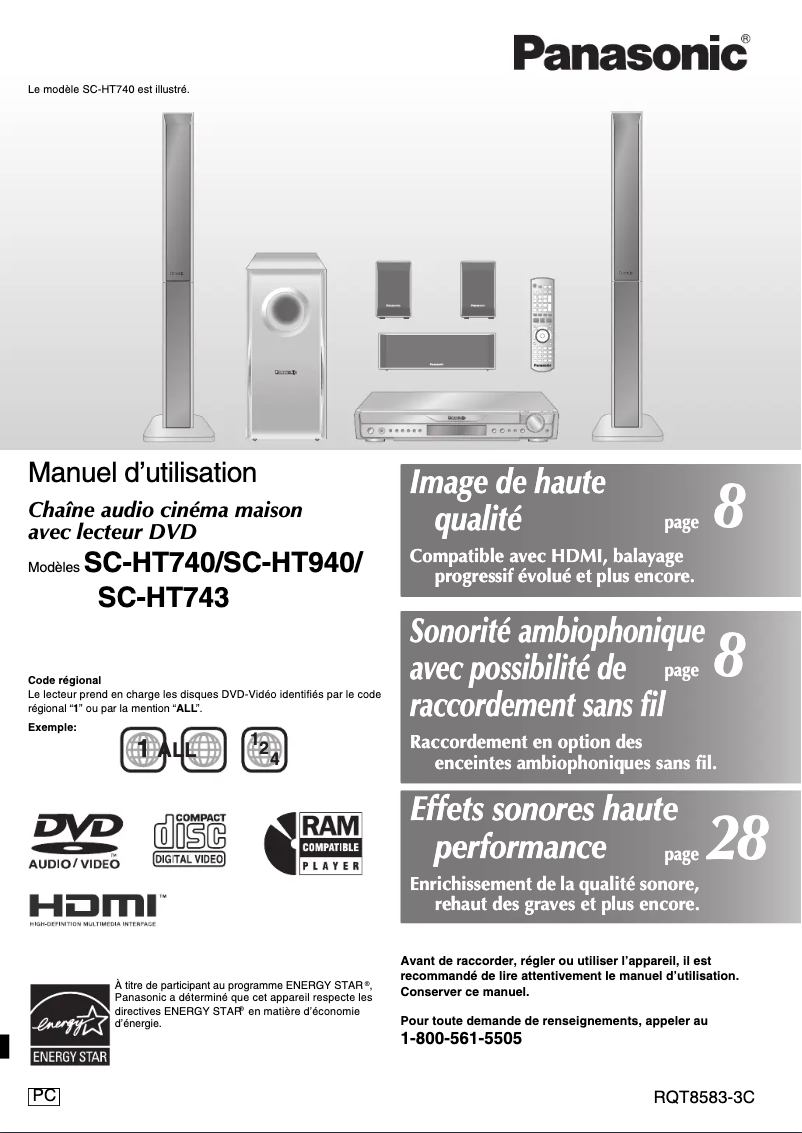 First page image of the manual for SC-HT940