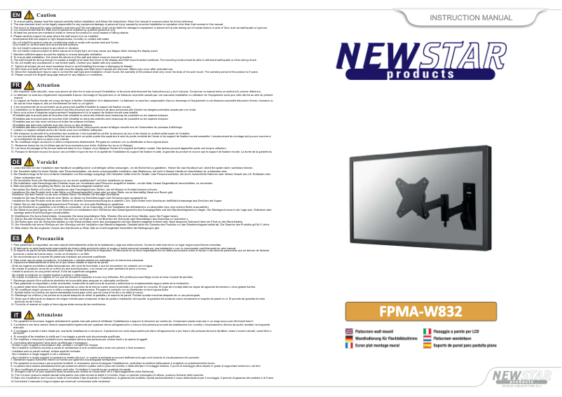 Page 1 of the manual User Manual Newstar FPMA-W832
