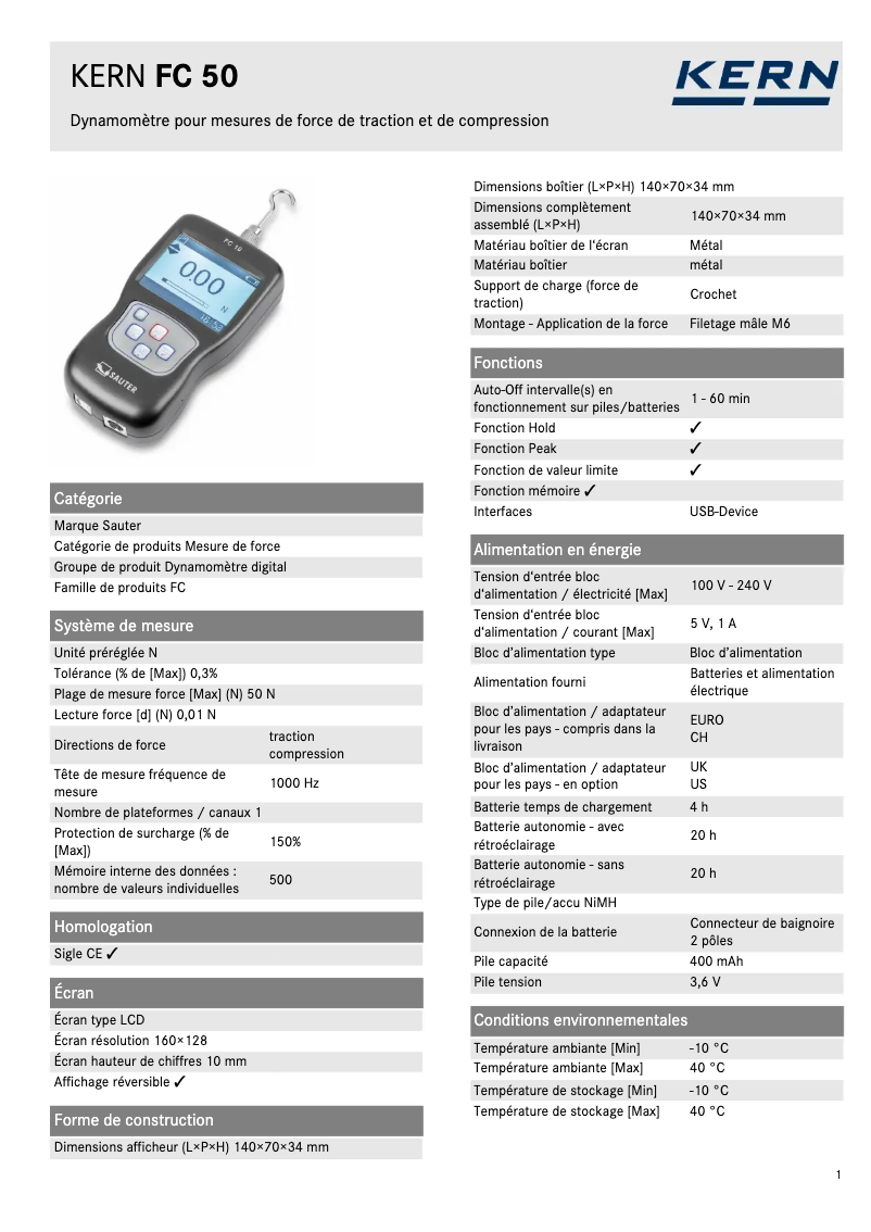 First page image of the manual for FC 50