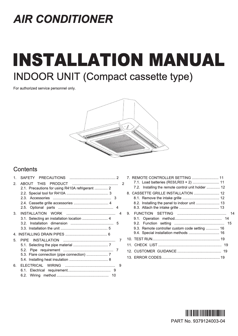 Image de la première page du manuel de l'appareil AUYF24LBL