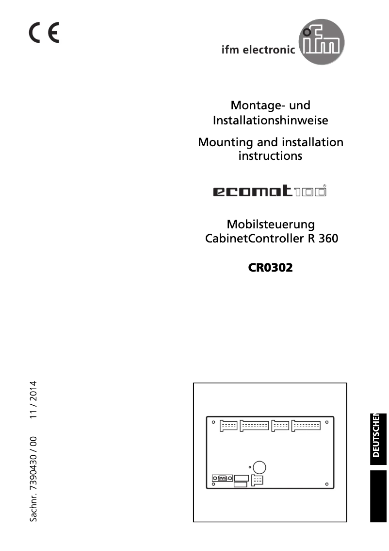 Page 1 of the manual User Manual IFM CR0302