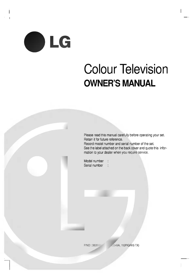 Page 1 of the manual User Manual LG RT-29FB55V