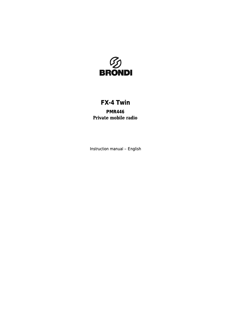 Page 1 of the manual User Manual Brondi FX-400 Twin