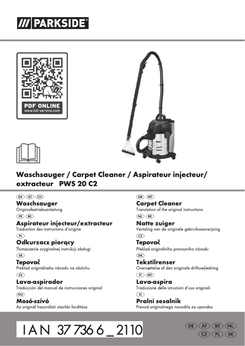 Page 1 of the manual User Manual Parkside PWS 20 B2