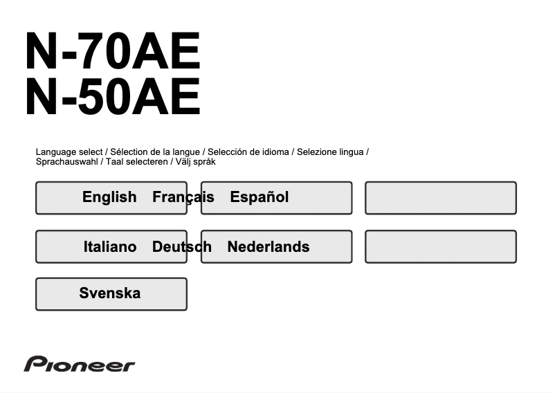 Page 1 of the manual User Manual Pioneer N-70AE