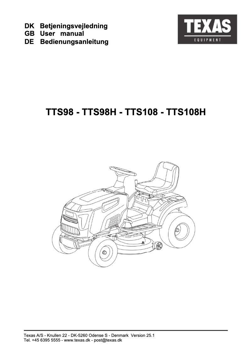 First page image of the manual for TTS98H