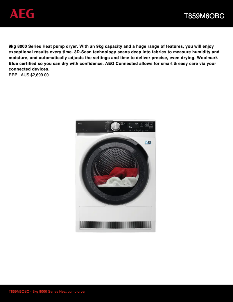 First page image of the manual for T859M6OBC