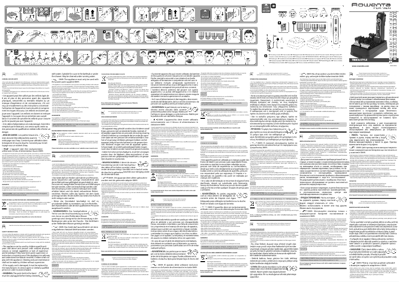 Page 1 of the manual User Manual Rowenta Trim & Style 12 in 1 TN9160