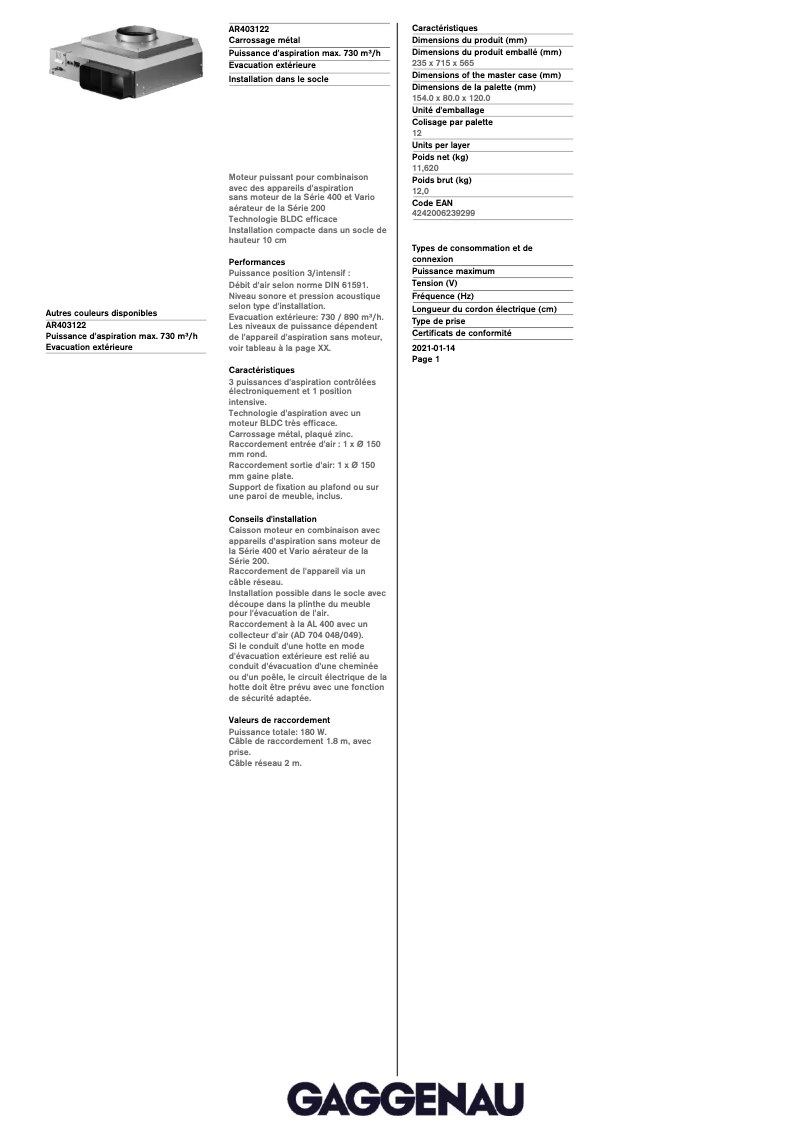 First page image of the manual for AR403122