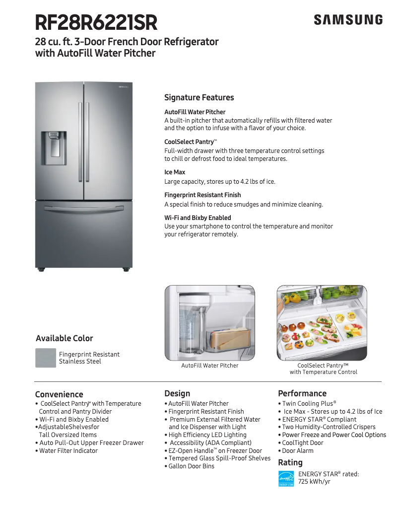 First page image of the manual for RF28R6221SR