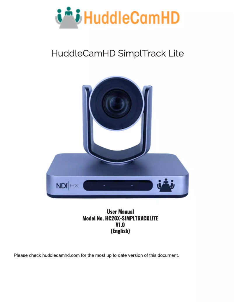 First page image of the manual for SimplTrack Lite