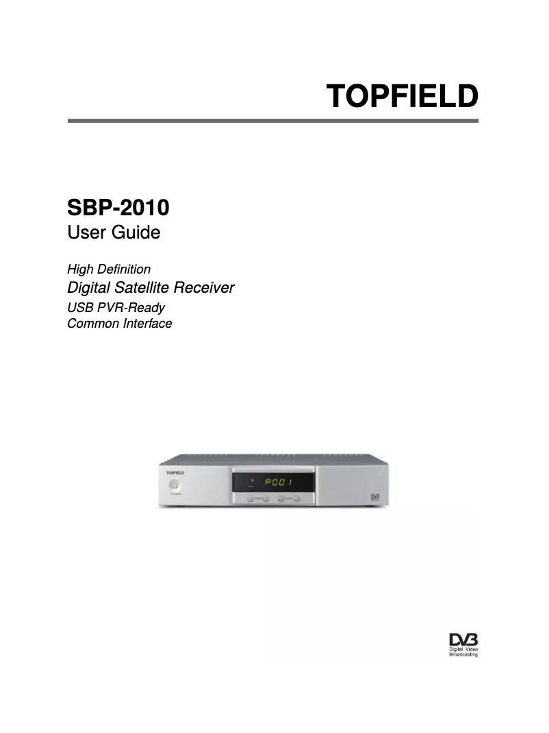 Image de la première page du manuel de l'appareil SBP-2010