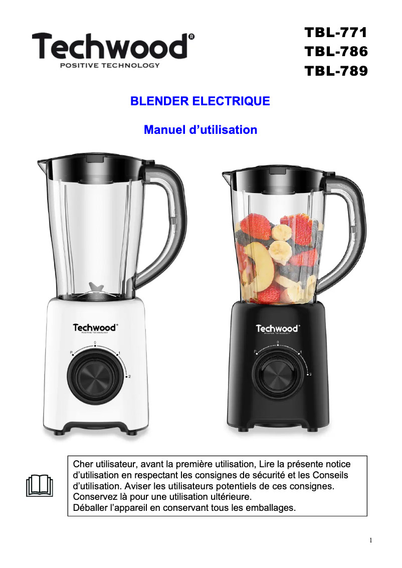 First page image of the manual for TBL-201