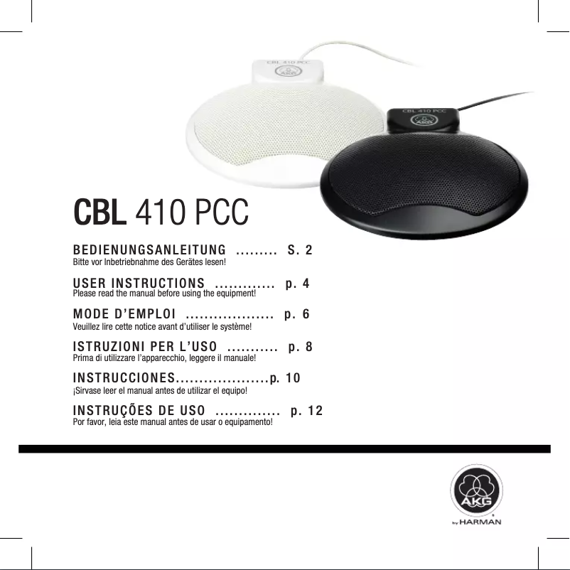 First page image of the manual for CBL410