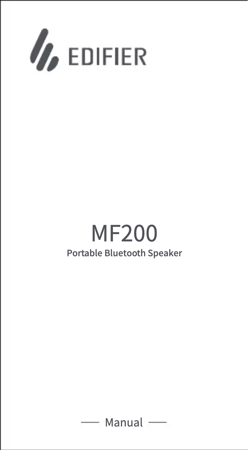 Page 1 of the manual User Manual Edifier MF200