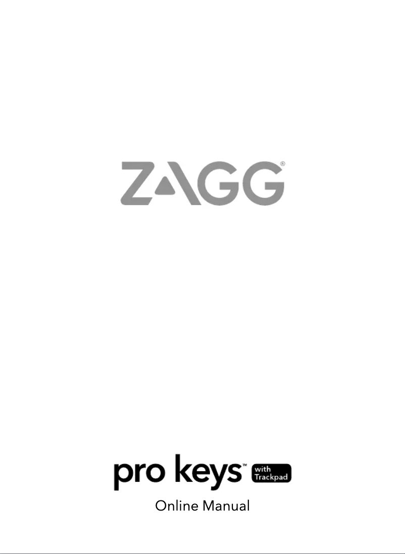 Page 1 of the manual User Manual Zagg Pro Keys with Trackpad