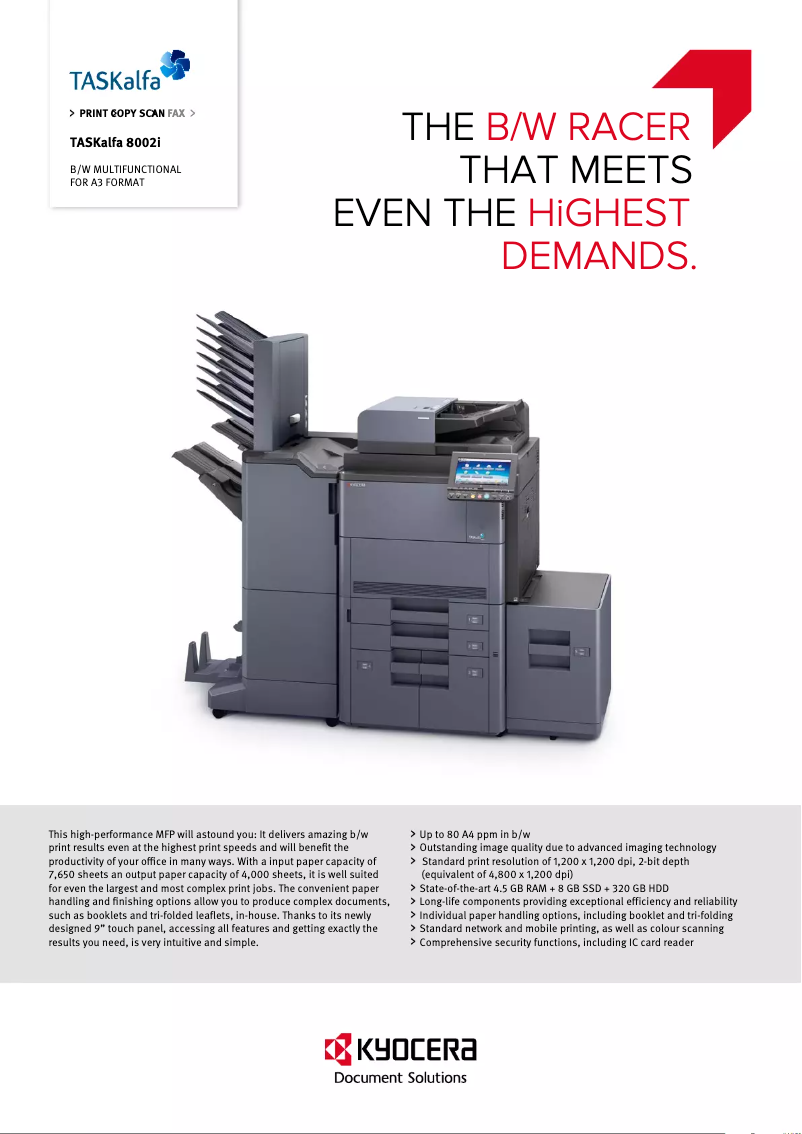 First page image of the manual for TASKalfa 8002i