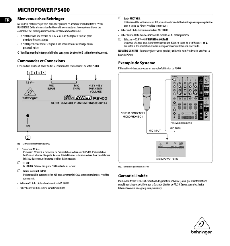 First page image of the manual for MicroPower PS400