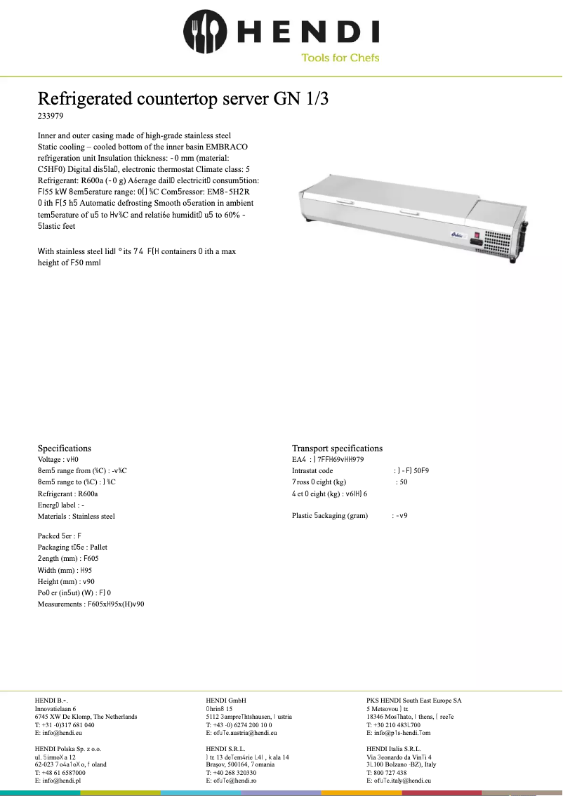Page 1 of the manual Technical Sheet Arktic 233955