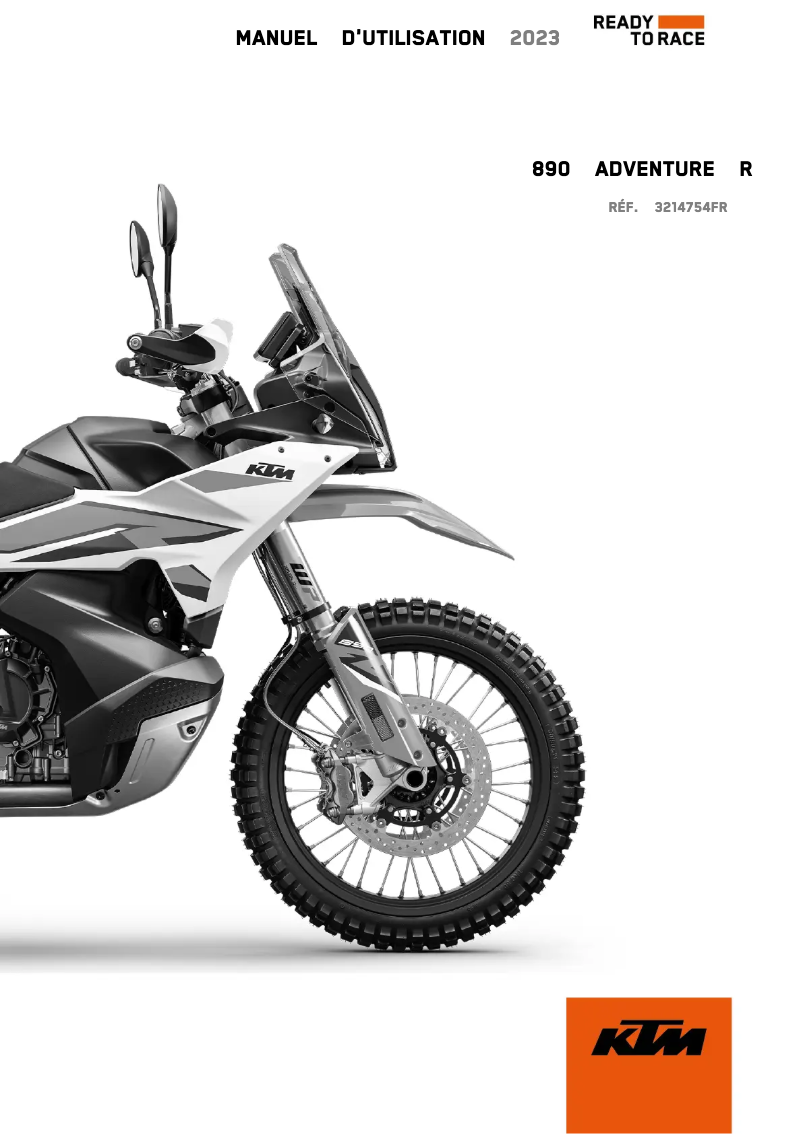 First page image of the manual for 890 Adventure R (2023)