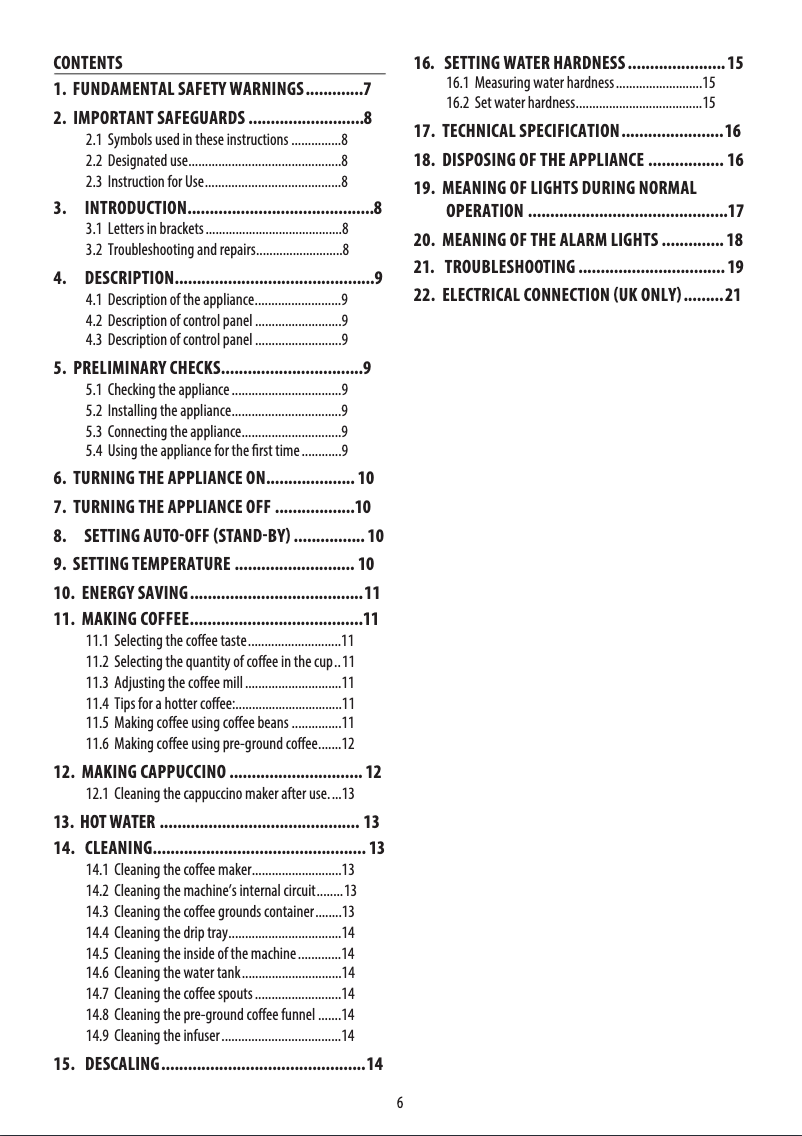 Page 1 of the manual User Manual DeLonghi Magnifica ESAM 04.110.B