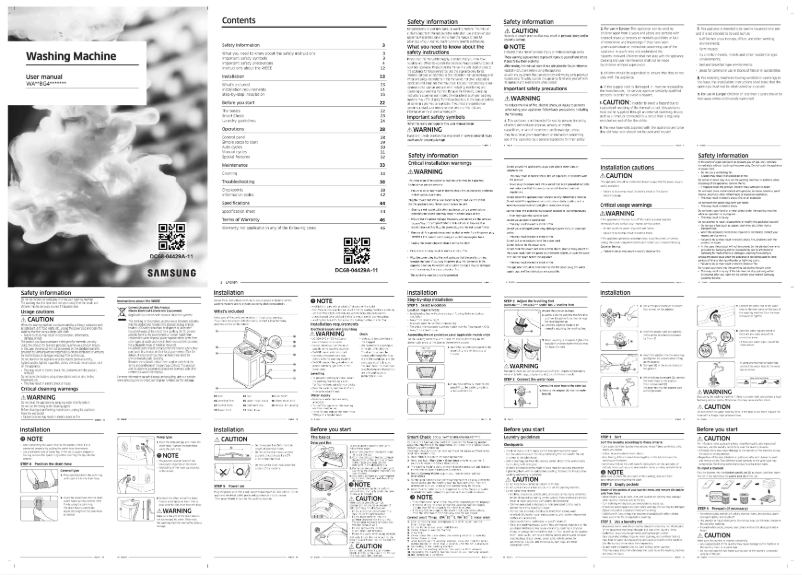 First page image of the manual for WA90BG4546BV