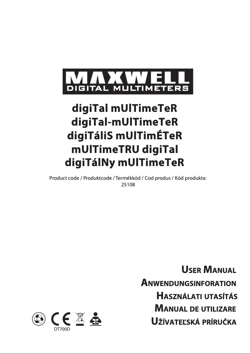 Page 1 of the manual User Manual Maxwell MX-25108