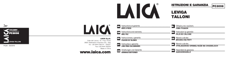 Page 1 of the manual User Manual Laica PC3006