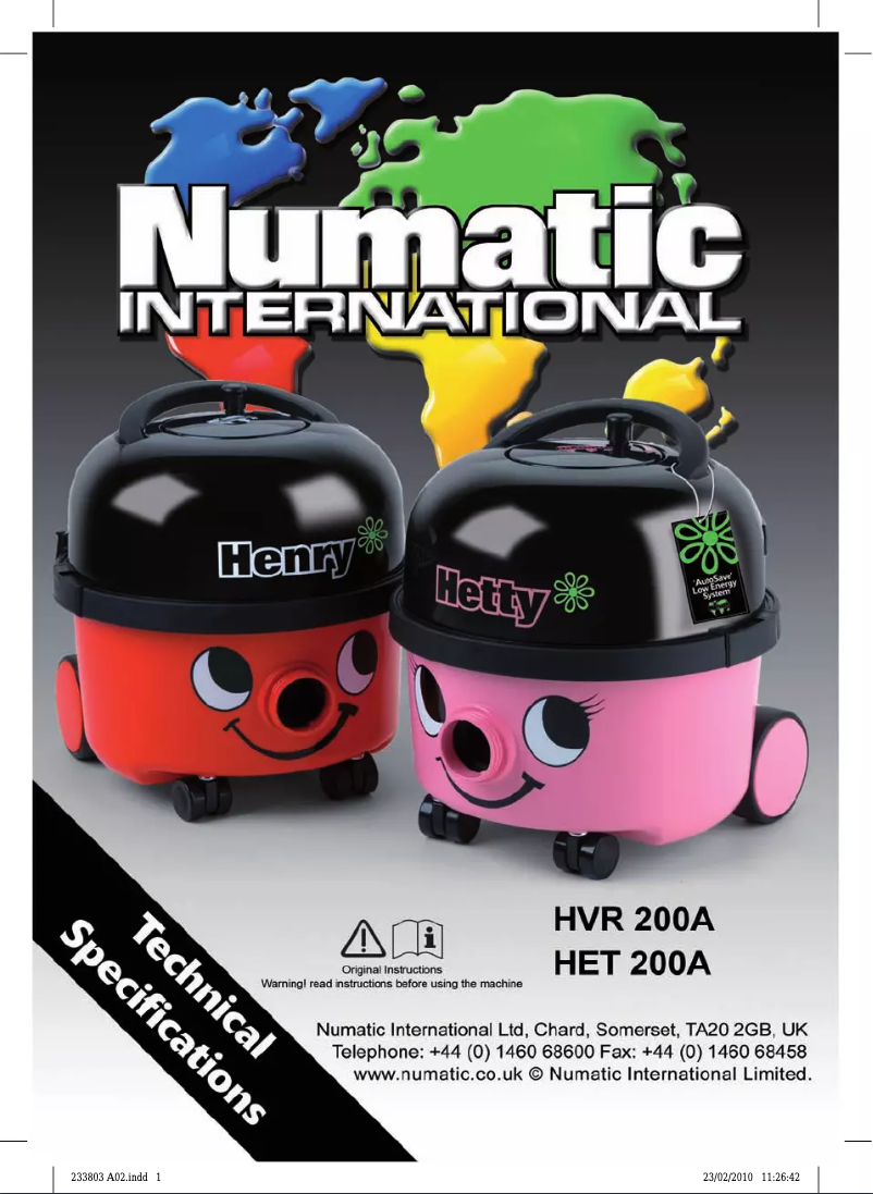 First page image of the manual for Henry Petcare HPC-200