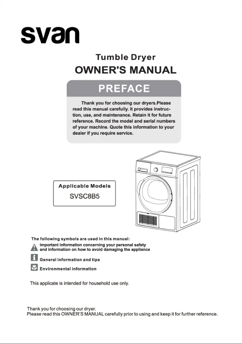 First page image of the manual for SVSC8B5