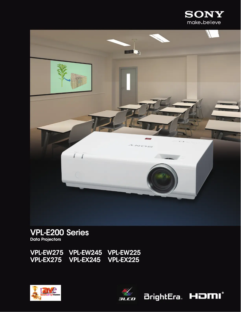 First page image of the manual for VPL-EX225