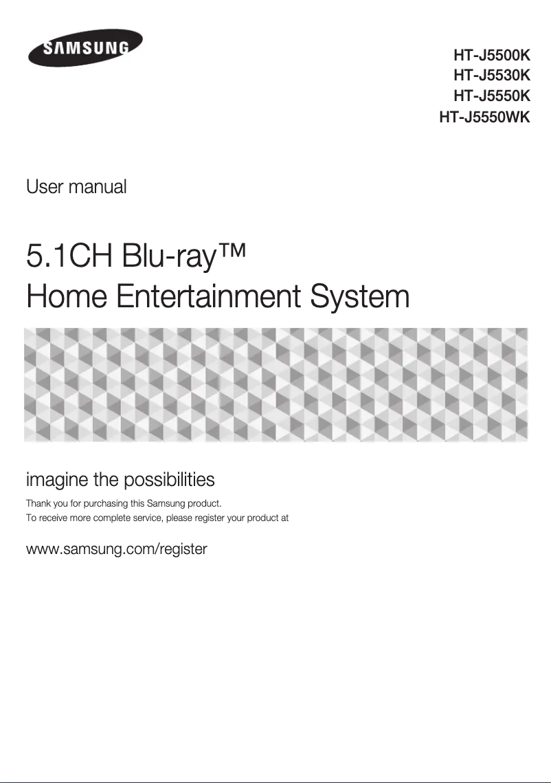 First page image of the manual for HT-J5550WK