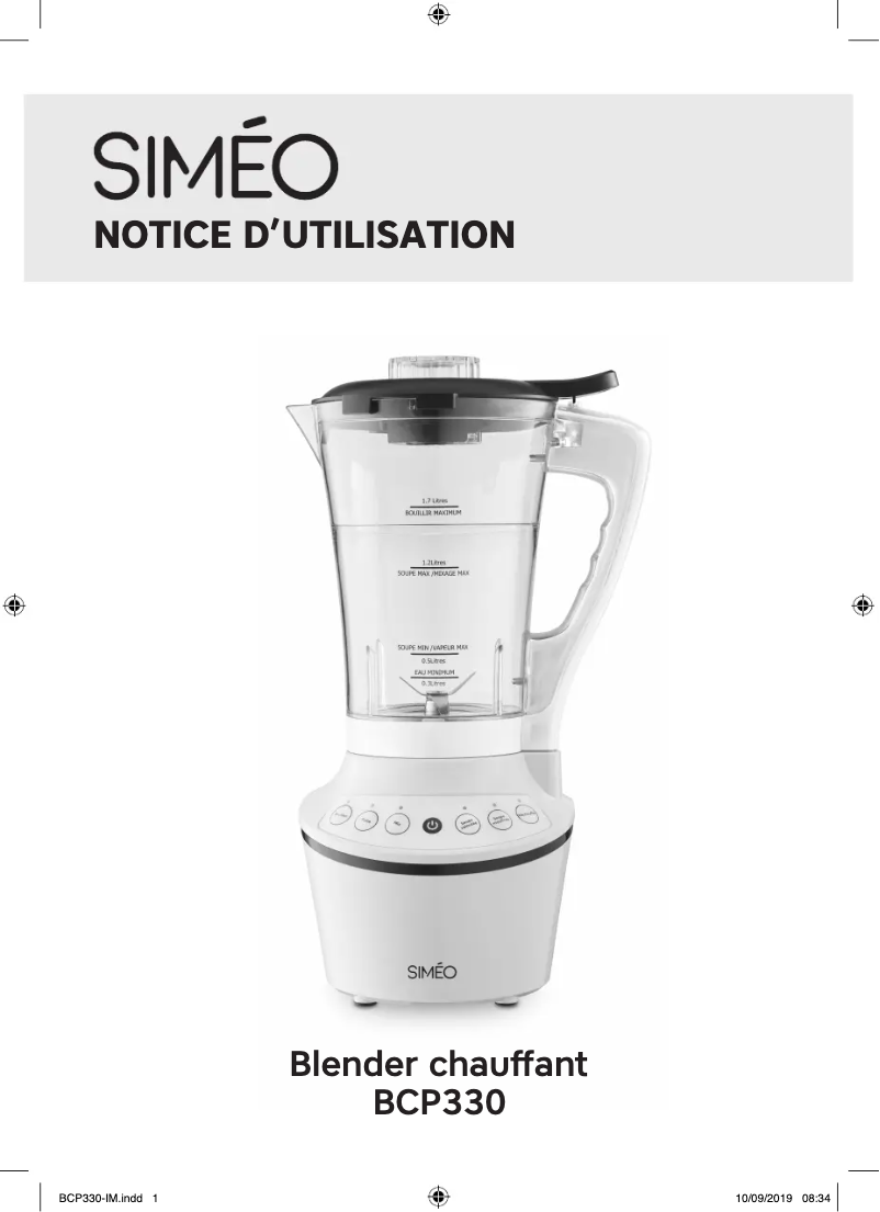 Page 1 de la notice Manuel utilisateur Siméo BCP330