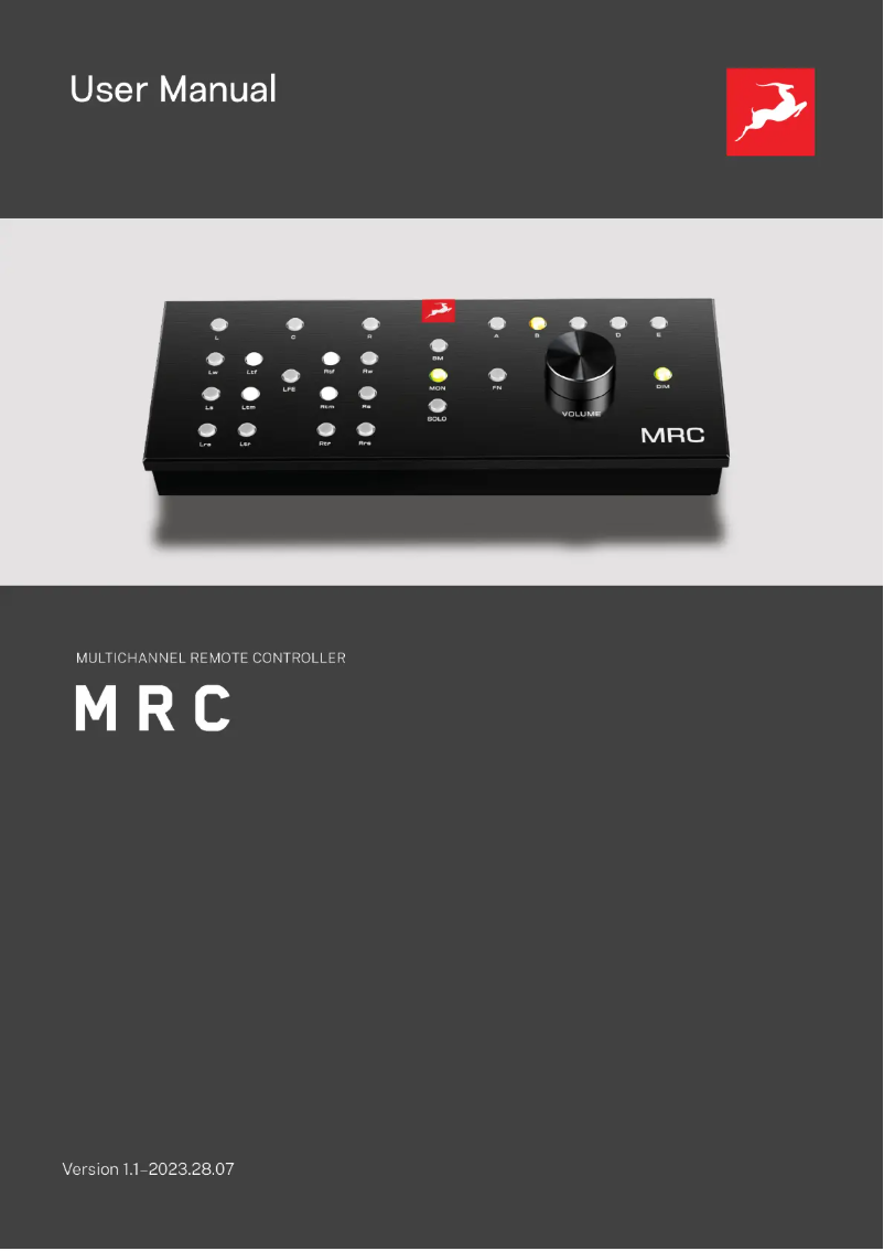 Page 1 of the manual User Manual Antelope Audio MRC