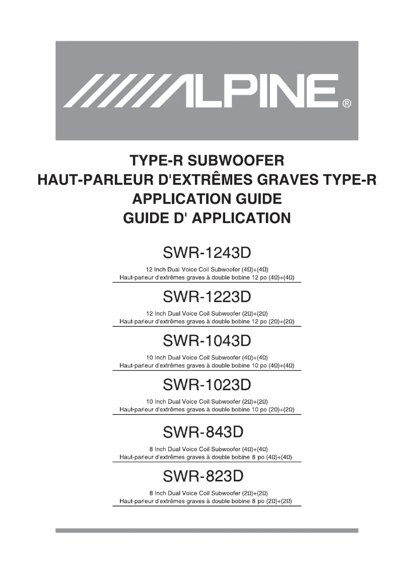 First page image of the manual for SWR-843D