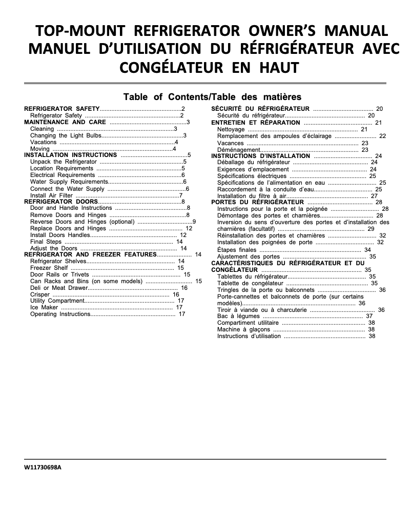 Page 1 of the manual User Manual Maytag MRT311FFFE
