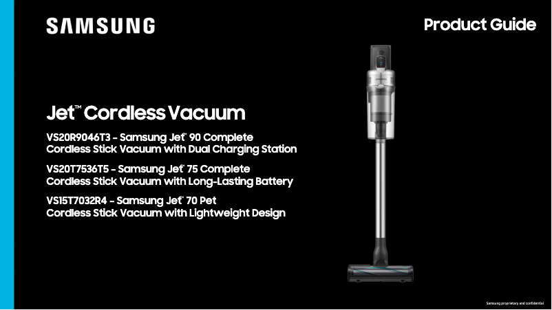 Page 1 of the manual Brochure Samsung VS20R9046T3