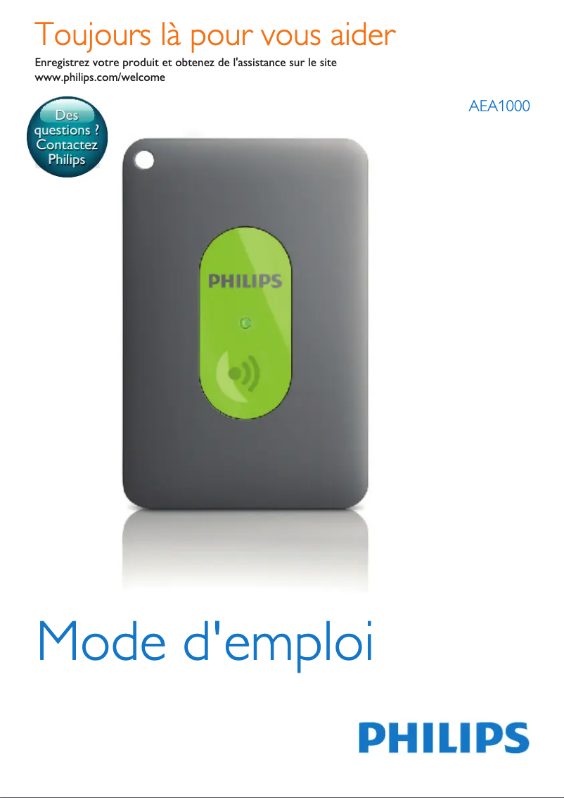 Page 1 of the manual User Manual Philips AEA1000