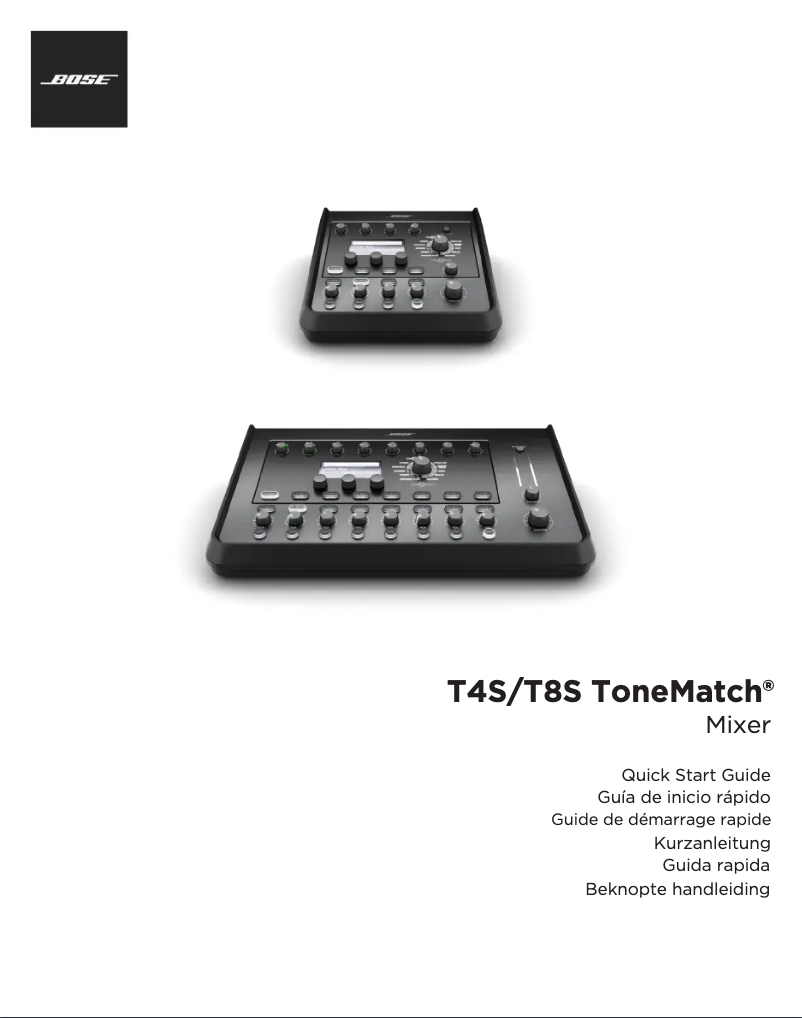 Page 1 of the manual Quick Start Guide Bose T8S ToneMatch
