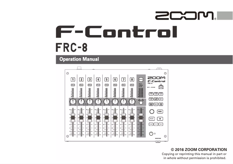 First page image of the manual for F-Control FRC-8