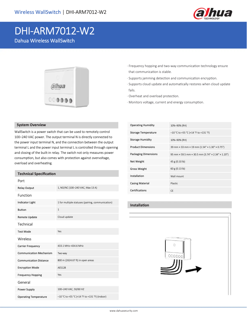 First page image of the manual for ARM7012-W2