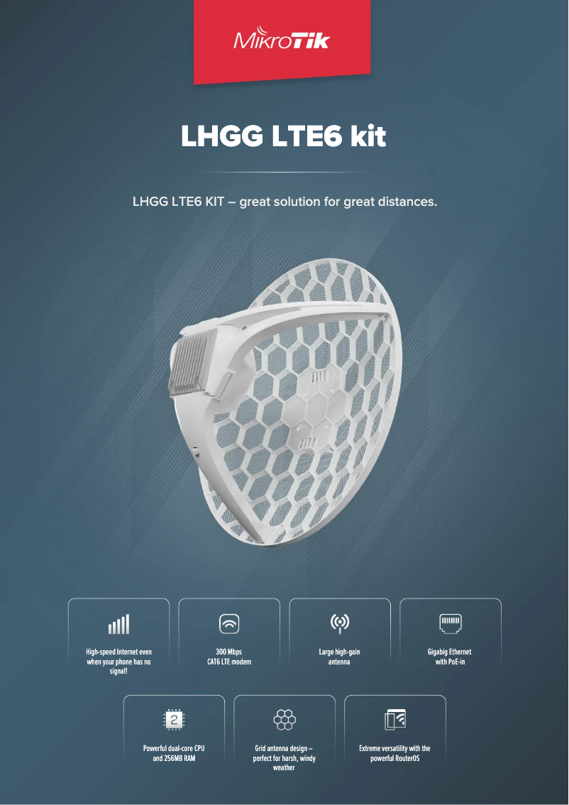 Page 1 of the manual Brochure Mikrotik LHGG LTE6 kit